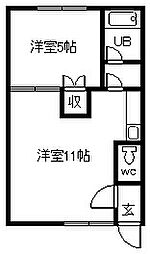 ミドリコーポ 1LDKの間取図画像
