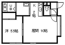 ポップライフB 1LDKの間取図画像