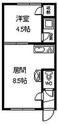 エステートE4・8 1DKの間取図画像
