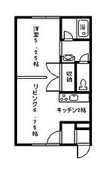 セピア5・1 1DKの間取図画像