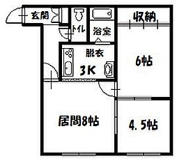パル510 2LDKの間取図画像