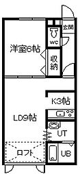 シンフォニー宮下 1LDKの間取図画像