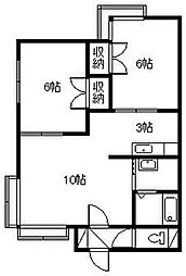 ウエストヴィレッヂ1 2LDKの間取図画像