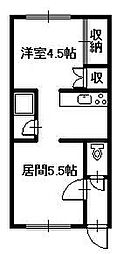 リバーサイド4・7 1LDKの間取図画像