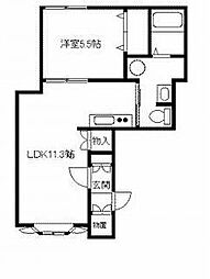 タウンズ6・1 1LDKの間取図画像