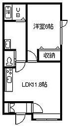 メゾン寿 1LDKの間取図画像