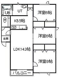 クレア2・4 3LDKの間取図画像