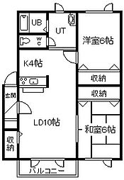 エスティ・パレス神居 2LDKの間取図画像