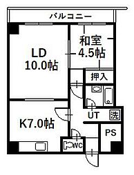 藤グリーンビル 1LDKの間取図画像