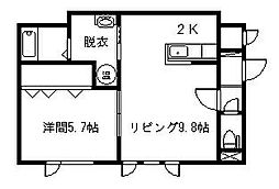 グランピア5-4 1LDKの間取図画像