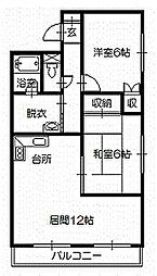 フージャース旭川駅前ビル 2LDKの間取図画像