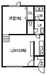 ヤマザキ1 1LDKの間取図画像