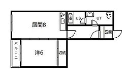 エステート宮下26C 1DKの間取図画像