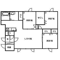 友夢3 3LDKの間取図画像