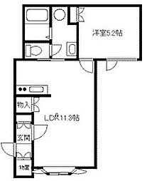 タウンズ6・1 1LDKの間取図画像