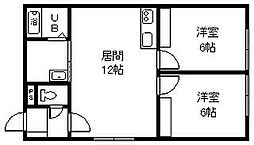 エススール 2LDKの間取図画像