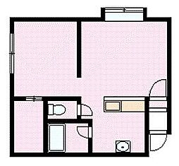 セゾン90' 1DKの間取図画像