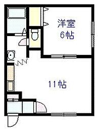 ダイヤハイツ7・西4B 1LDKの間取図画像