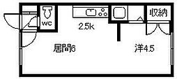ハウスゆーとぴあ3 1DKの間取図画像