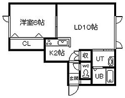 新築)M1123 1LDKの間取図画像
