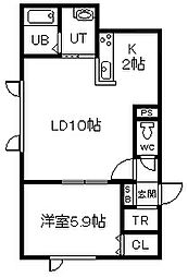 新築)M1123 1LDKの間取図画像