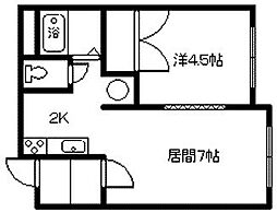 メゾン・ド・フォレ 1DKの間取図画像