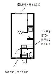 コーポペンギン村 1DKの間取図画像