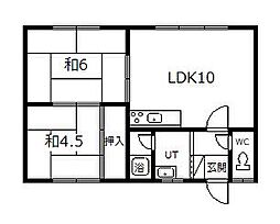 志ま屋コーポ 2LDKの間取図画像