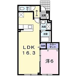 メゾンラフィネ1 1LDKの間取図画像