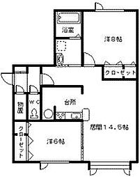 イリス・25 2LDKの間取図画像