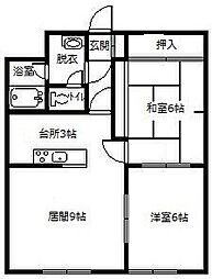 グランデ緑町 2LDKの間取図画像