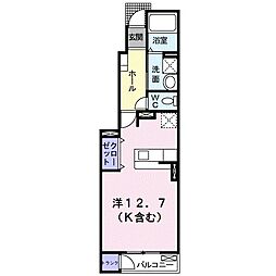 デフィ2 ワンルームの間取図画像