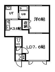 アヴァンティ 1LDKの間取図画像