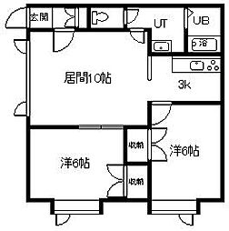 ハイム北欧館A 2LDKの間取図画像