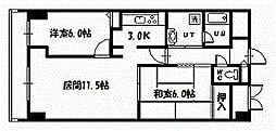 オークヒルズ2・6 2LDKの間取図画像