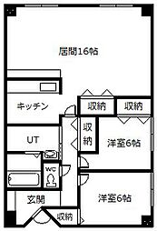 オークヒルズ2・6 2LDKの間取図画像