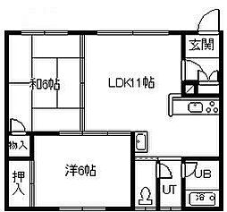 チェリーハイツ 2LDKの間取図画像