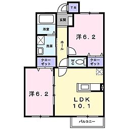メゾン・フェリーチェ 2LDKの間取図画像