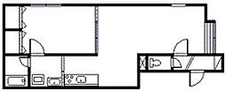 サクライハイムD 1LDKの間取図画像