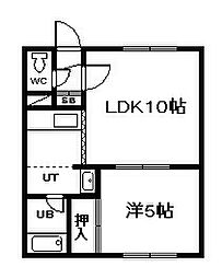 サンステージ122 1LDKの間取図画像