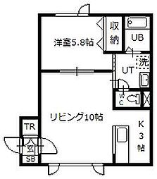 ハーモニー4・4 1LDKの間取図画像