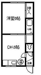 スマイルハウス 1DKの間取図画像