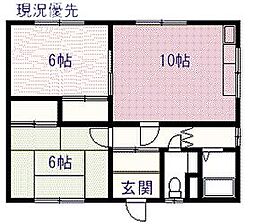 コーポ宮越 2LDKの間取図画像