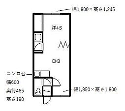 ルミネ東光 1DKの間取図画像