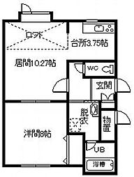 ブルーソールE 1LDKの間取図画像