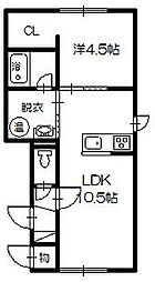 ガルル1 1LDKの間取図画像