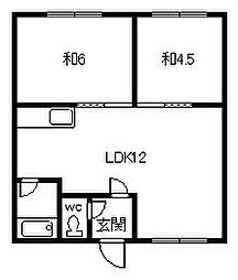 ハイツサンフラワー 2LDKの間取図画像