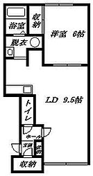 ベラーノE 1LDKの間取図画像