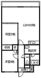 オークビルツインクル大町オークマンション 2LDKの間取図画像