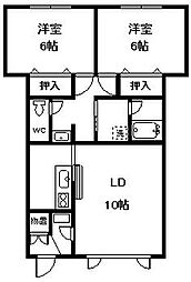 BIEIフラット 2LDKの間取図画像